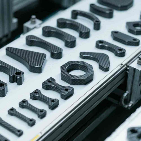 CNC machined carbon fiber pieces